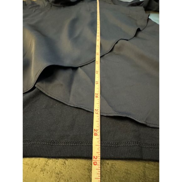 Chico's Mixed Media Cowl Neck Layered Long Sleeve Navy Top-Sz 3 (XL) - Picture 8 of 11